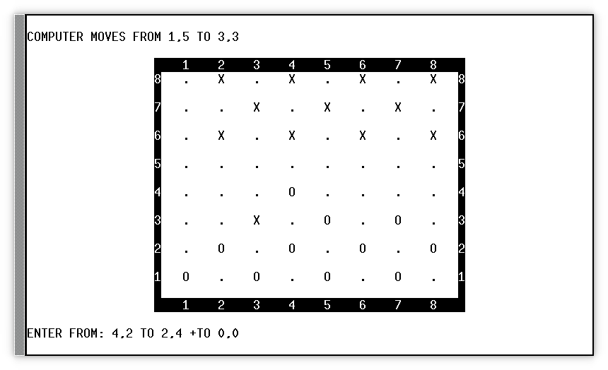 Screen image of checkers being played